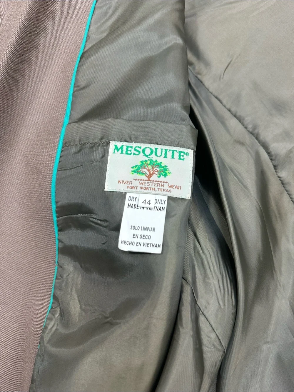 Vintage Dead Stock Mesquite Taupe Brown Western Blazer